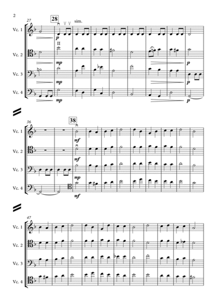 Pavane (Movement 2 from Capriol Suite) [Cello Quartet] image number null