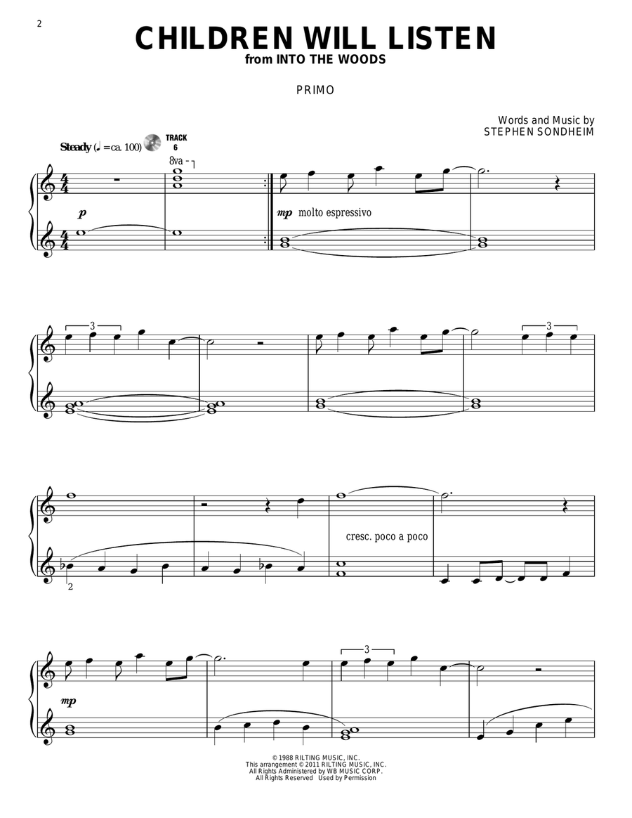 Children Will Listen (from Into The Woods) Piano Duet scores gallery preview page 2