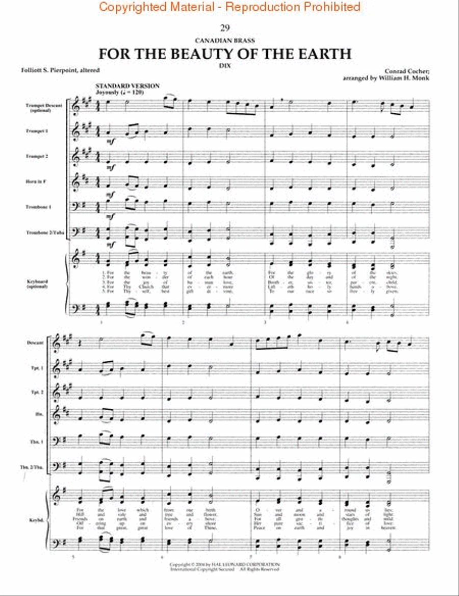 The Canadian Brass – 15 Favorite Hymns – Conductor's Score Brass Quintet scores gallery preview page 4