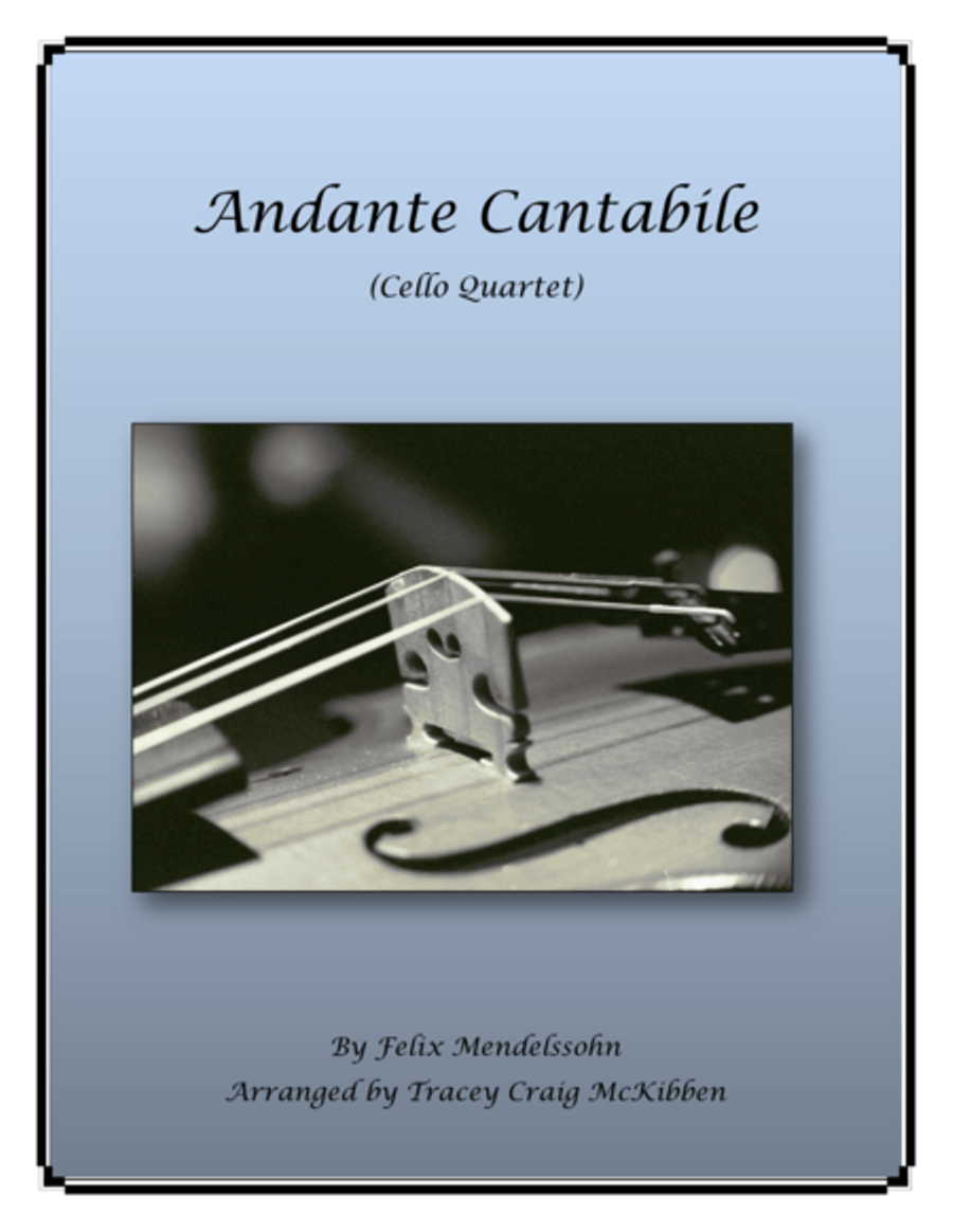 Andante Cantabile for Cello Quartet String Quartet scores gallery preview page 1