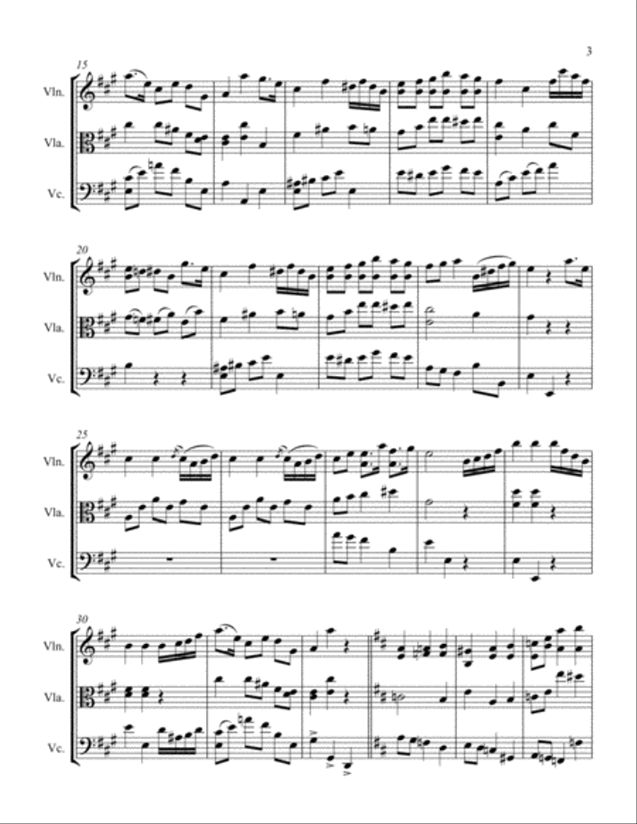 Minuetto a Sylvia String Trio scores gallery preview page 3