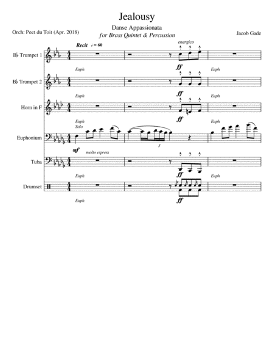Jalousie (tango Tzigane) Jalousie (tango Tzigane) Handbell Choir scores gallery preview page 1