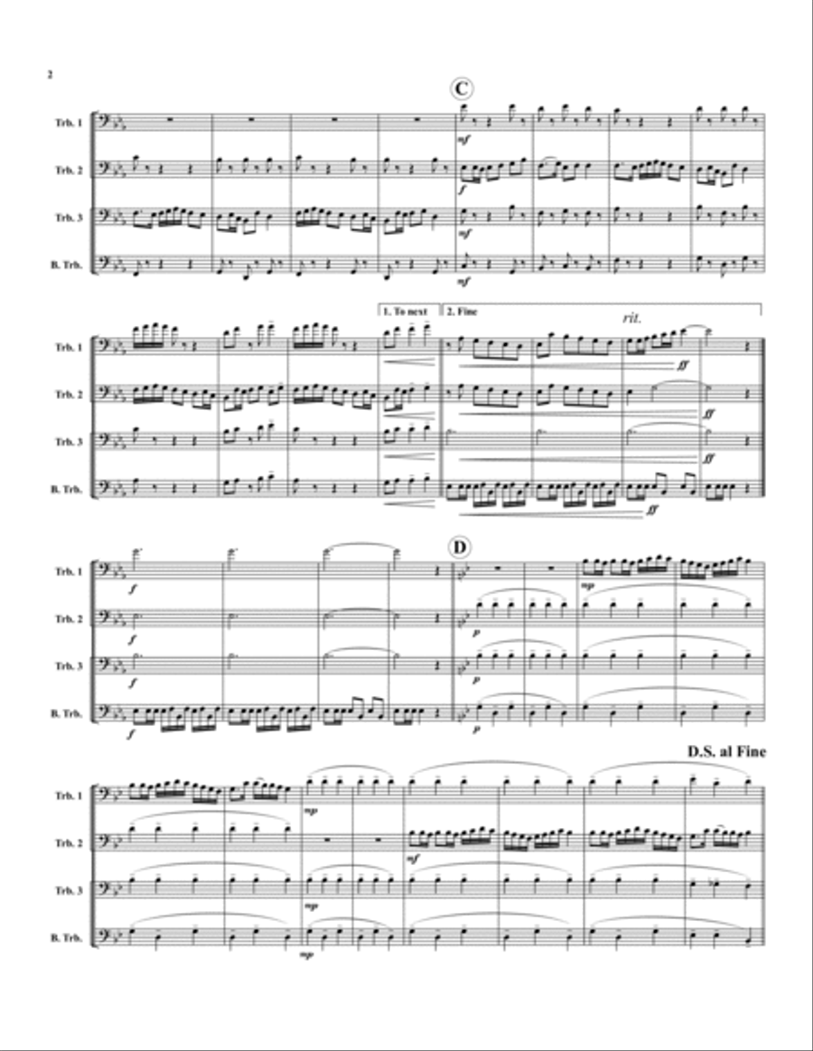 Procession of the Nobles Trombone Quartet scores gallery preview page 2