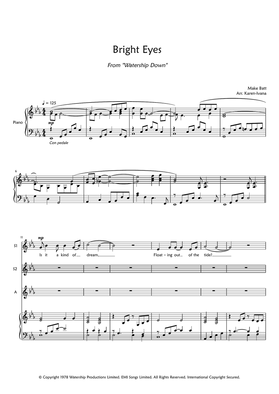 Bright Eyes Bright Eyes SSA scores gallery preview page 1