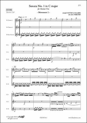 Book cover for Sonata No. 1 In C Major - Mvt 1