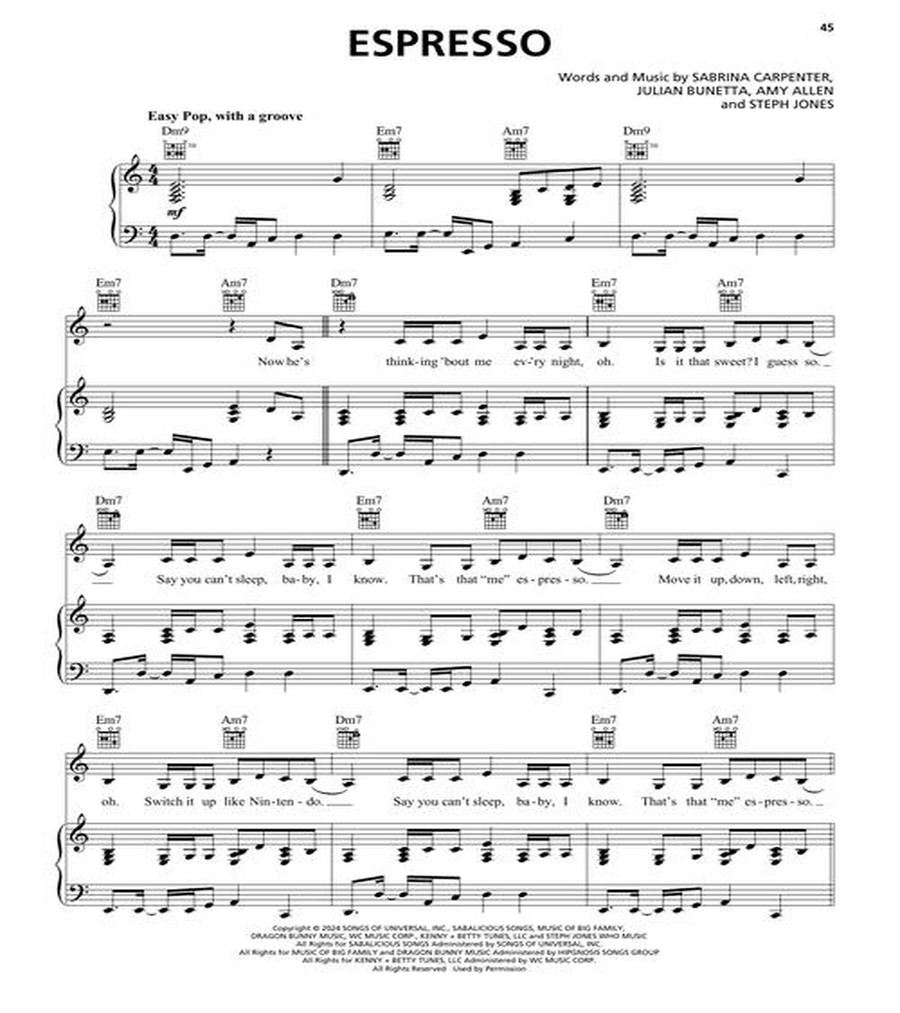 Sabrina Carpenter – Short N' Sweet Piano, Vocal, Guitar scores gallery preview page 6