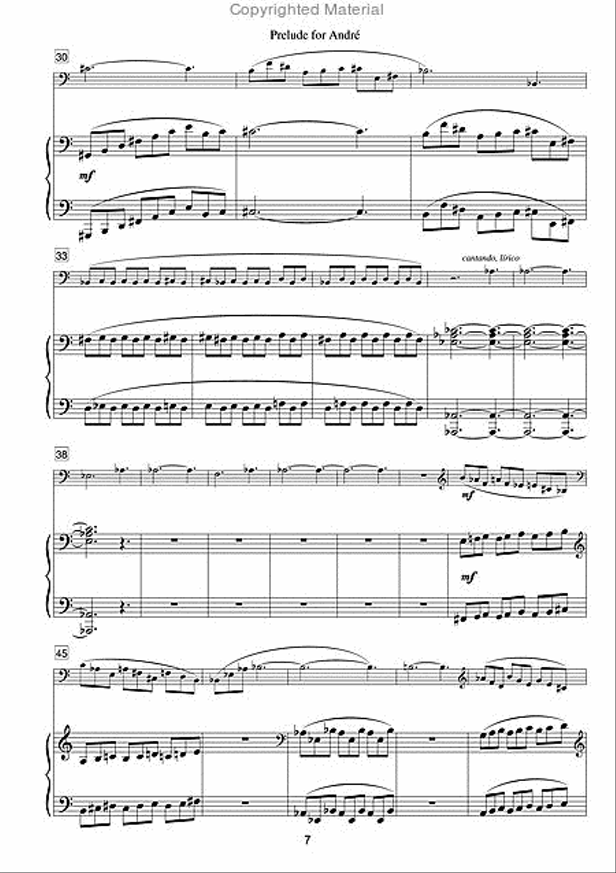 Prelude for André for Cello and Piano Piano Accompaniment scores gallery preview page 5