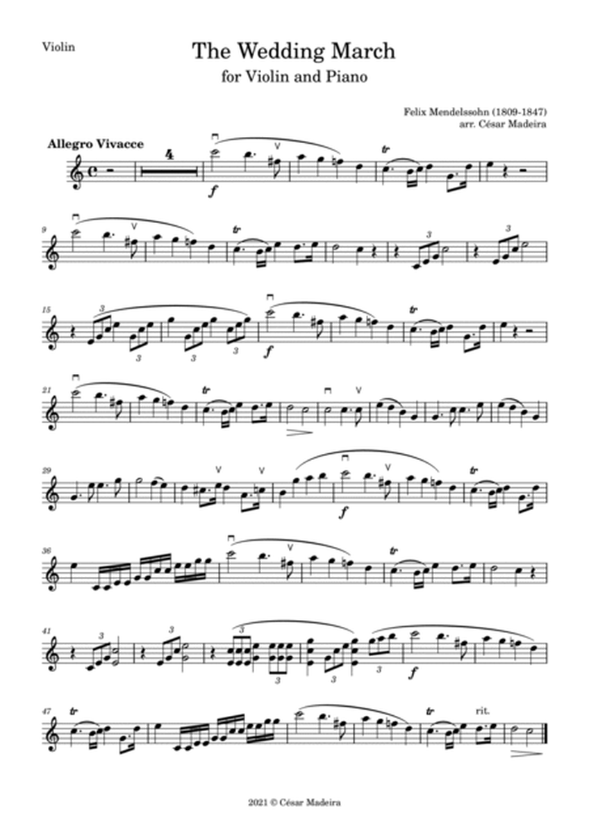 The Wedding March - Violin and Piano (Individual Parts) image number null