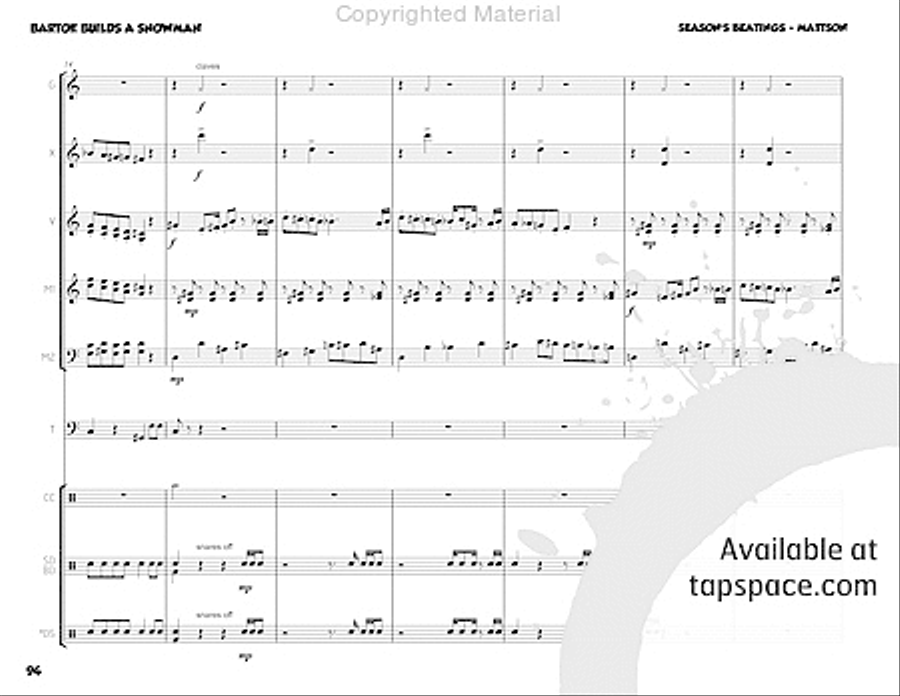 Season's Beatings Percussion Ensemble scores gallery preview page 110