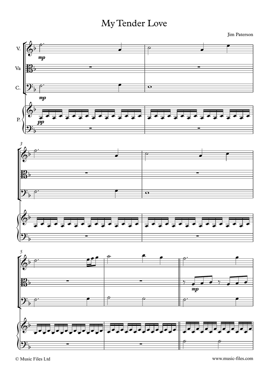 My Tender Love - Piano Quartet Piano Quartet scores gallery preview page 1