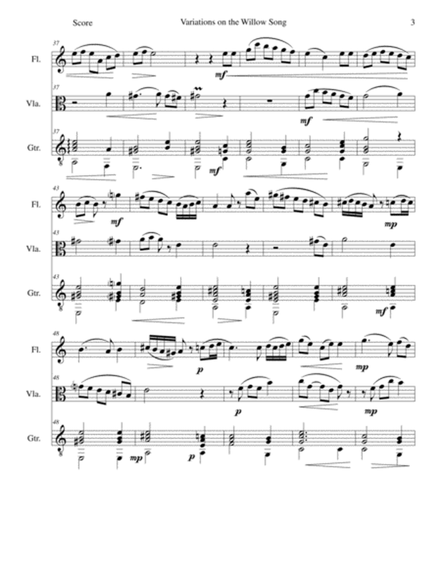 Variations on The Willow Song for flute, viola and guitar image number null