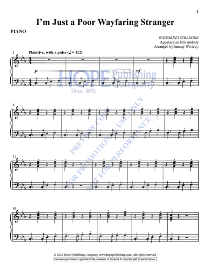I'm Just a Poor Wayfaring Stranger I'm Just a Poor Wayfaring Stranger Handbell Choir scores gallery preview page 10