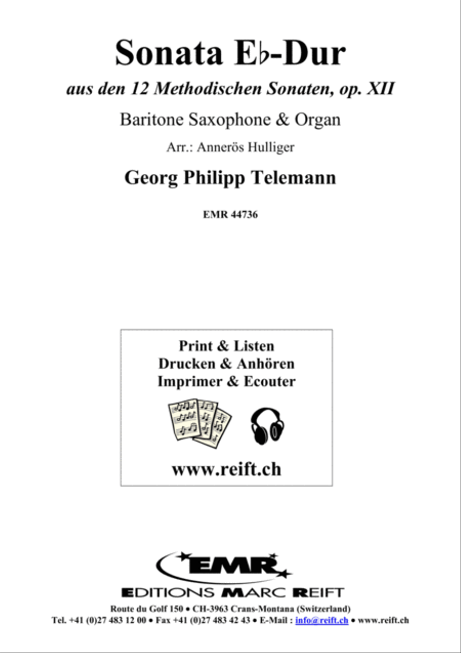 Sonata Eb-Dur Baritone Saxophone scores gallery preview page 2