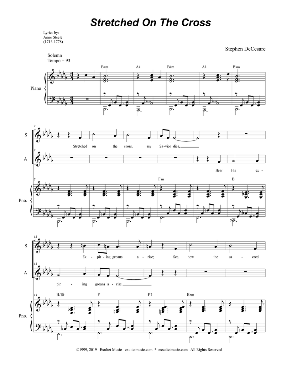 Stretched On The Cross (2-part choir - (SA)