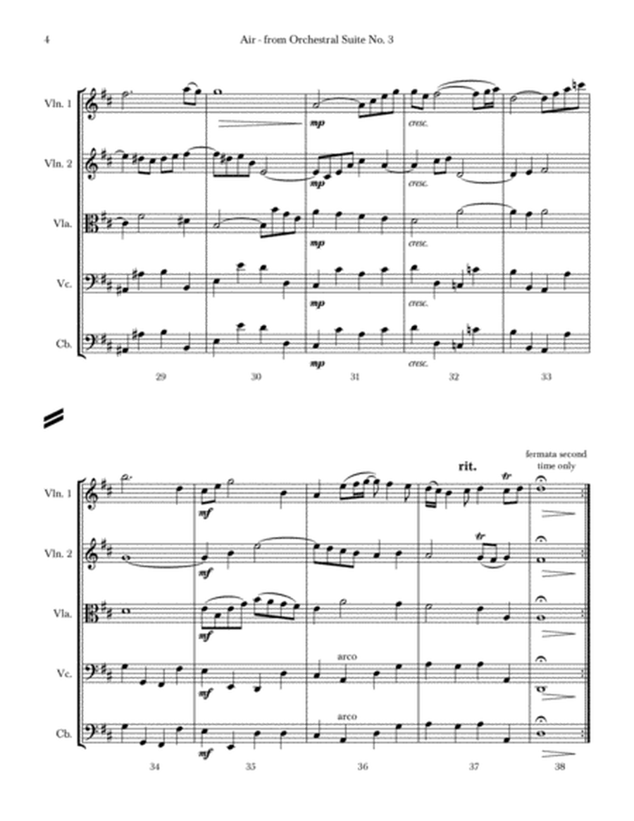 Air - from Orchestral Suite No. 3 (Score & Parts) image number null