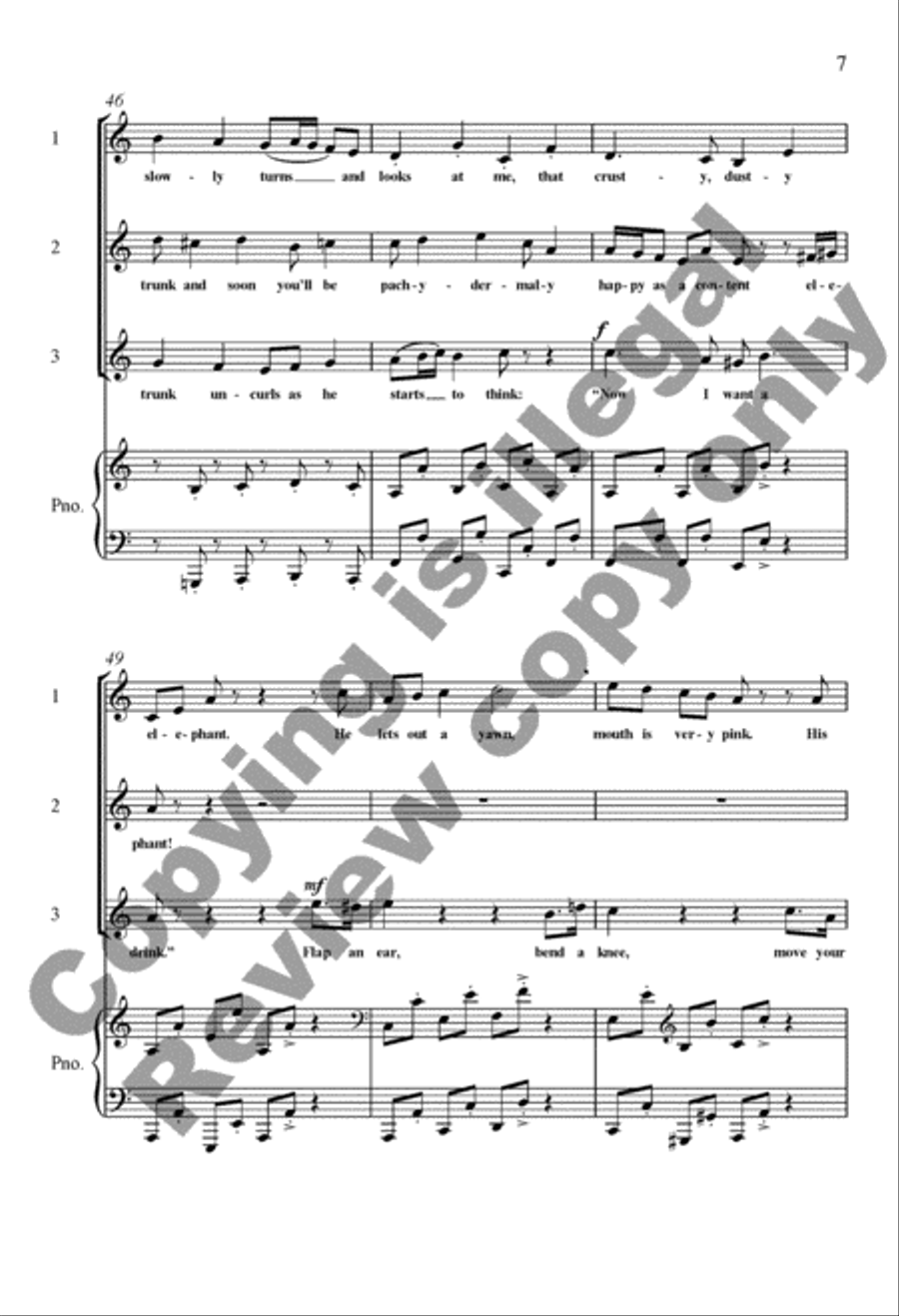 A Trip to the Zoo: 2. The Elephant 3-Part scores gallery preview page 7