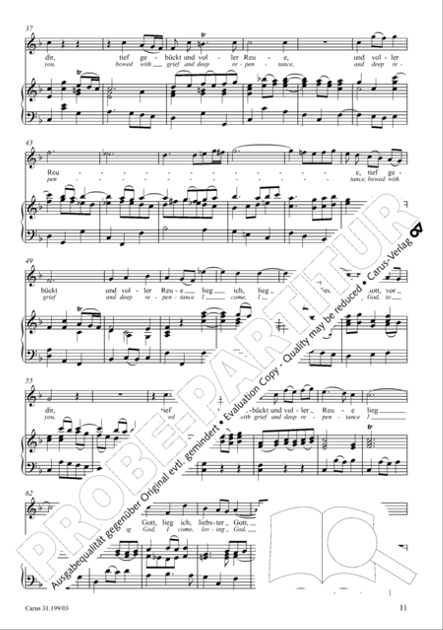 My heart is bathed in blood (Mein Herze schwimmt im Blut) Piccolo scores gallery preview page 12