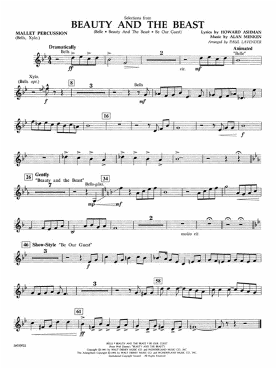 Selections from Beauty and the Beast Concert Band scores gallery preview page 7