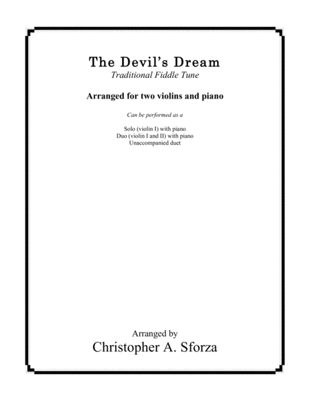 The Devil's Dream, for two violins and piano image number null