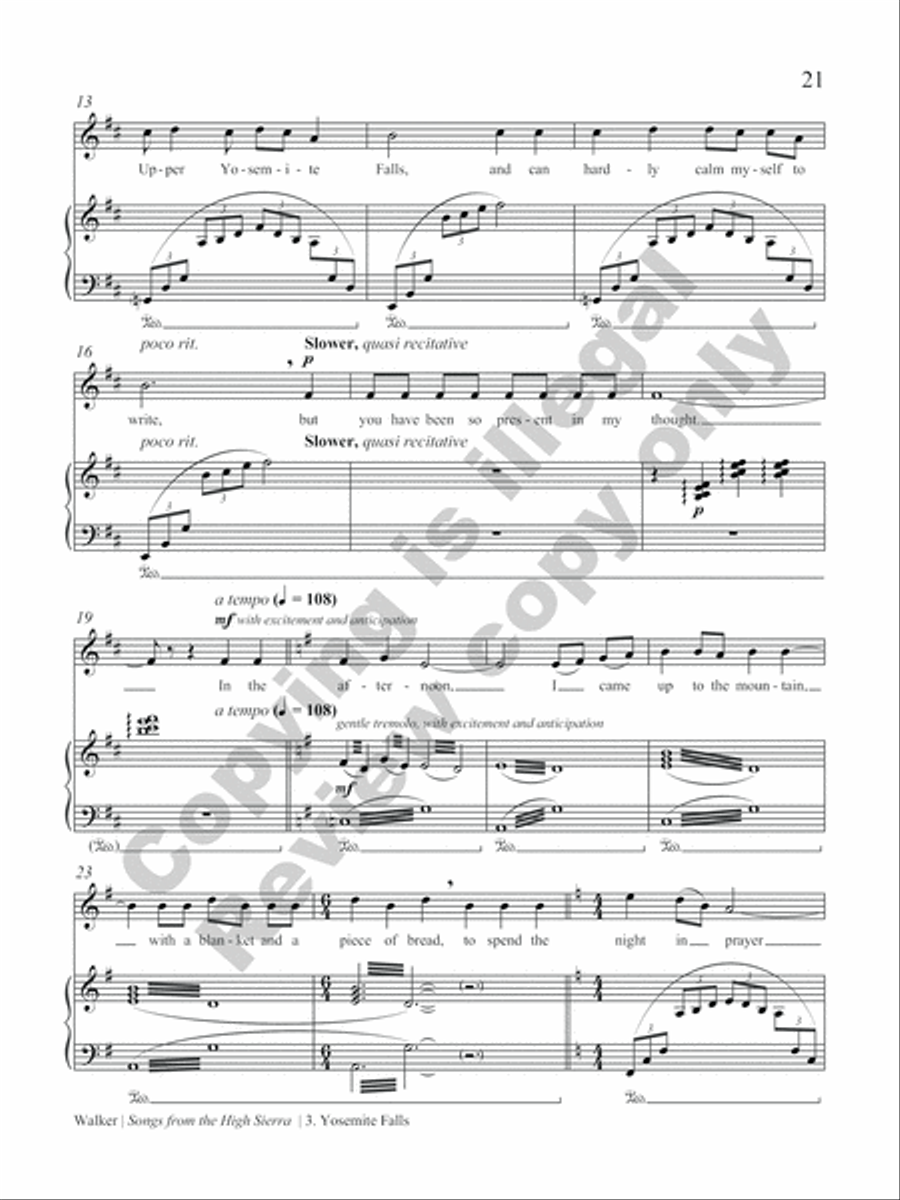 Songs from the High Sierra High Voice scores gallery preview page 11