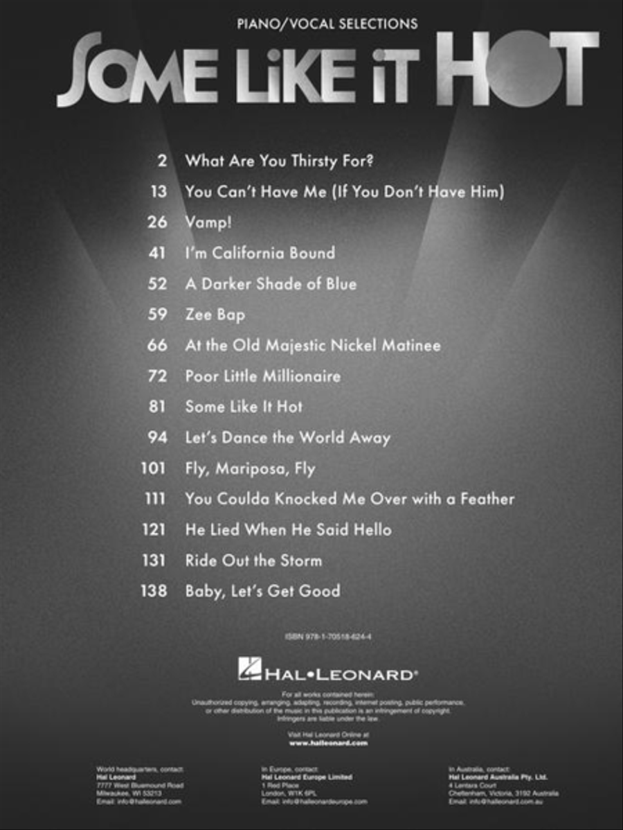 Some Like It Hot Some Like It Hot Piano, Vocal scores gallery preview page 3