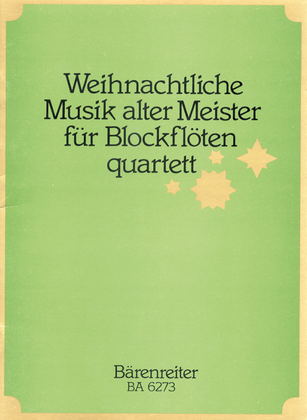 Book cover for Weihnachtliche Musik alter Meister for Recorder Quartet
