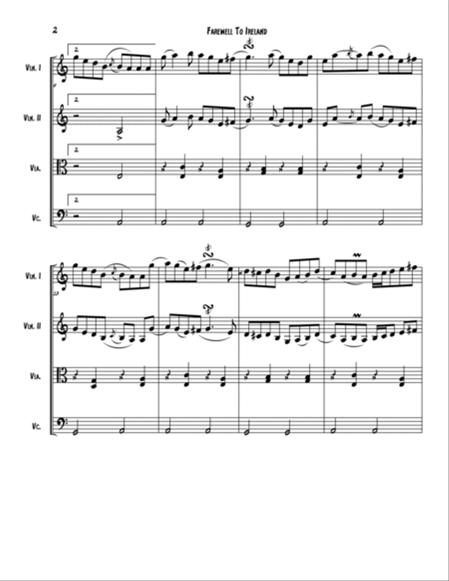 Farewell to Ireland String Quartet scores gallery preview page 2