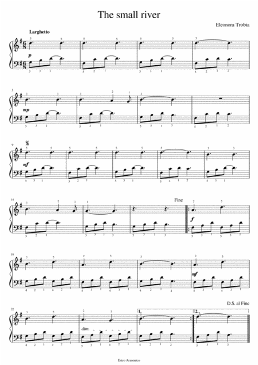 The small river Easy Piano scores gallery preview page 1