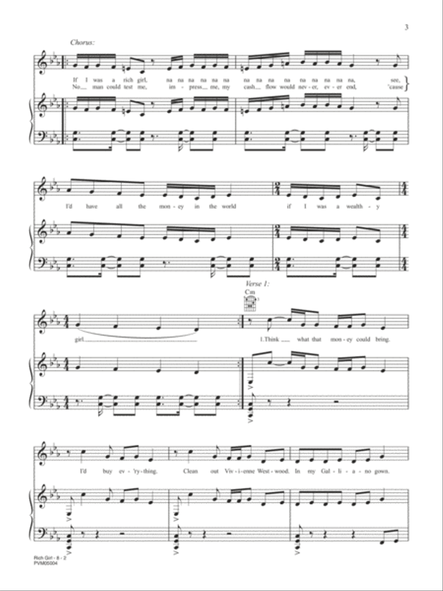 Rich Girl Piano, Vocal, Guitar scores gallery preview page 2