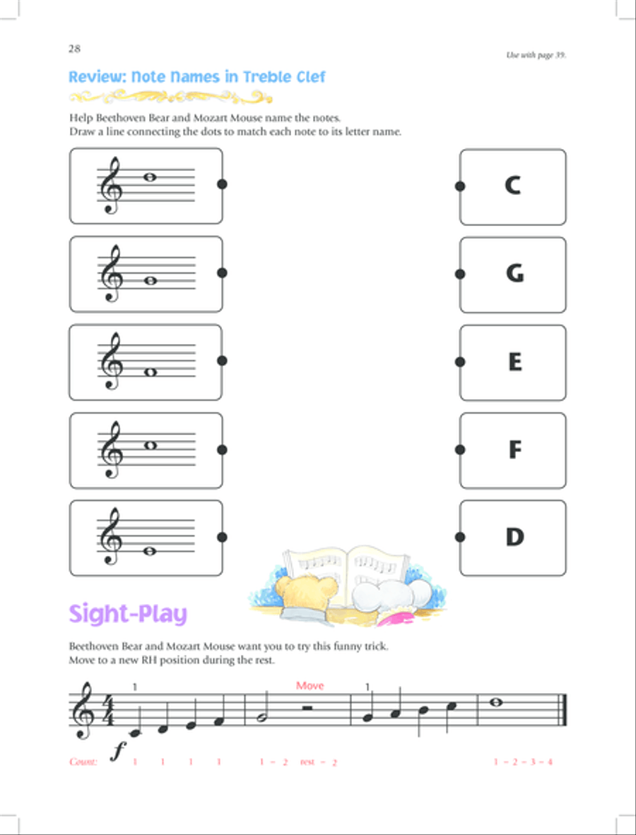 Music for Little Mozarts Notespeller & Sight-Play Book, Book 4 Piano Method scores gallery preview page 31