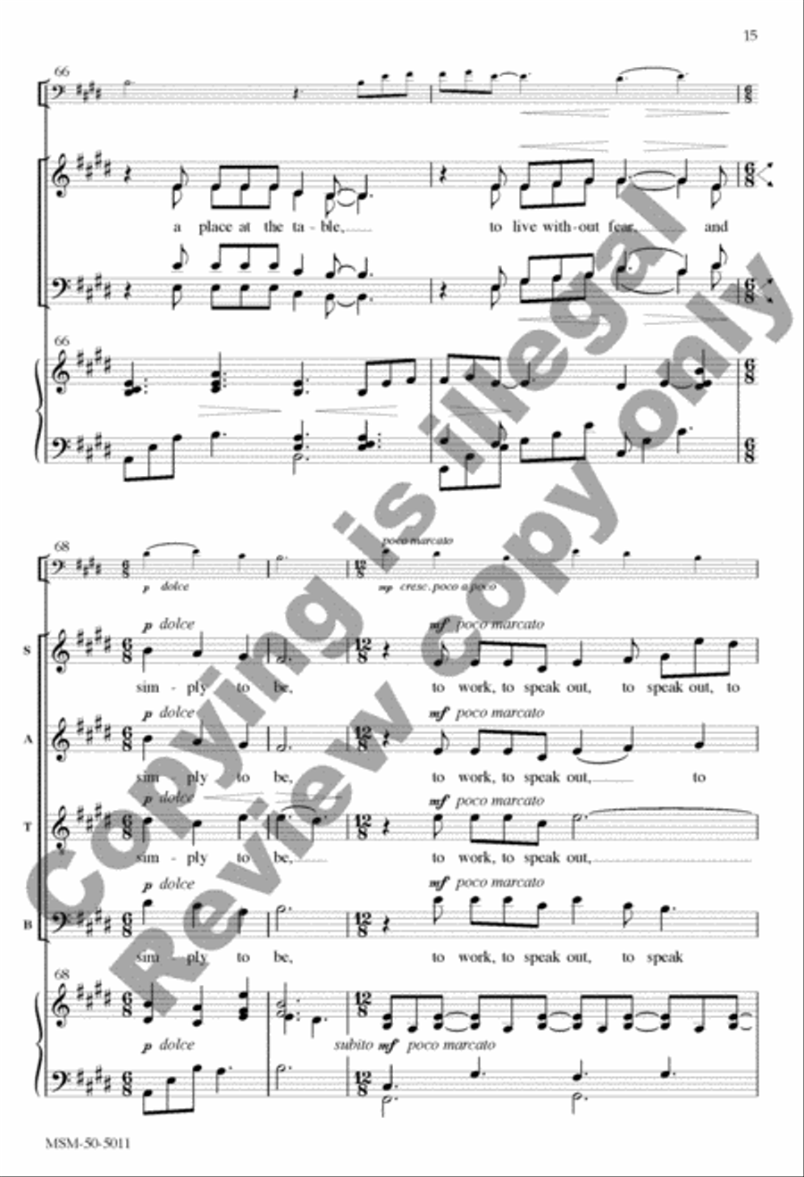 For Everyone Born (Choral Score) 4-Part scores gallery preview page 33