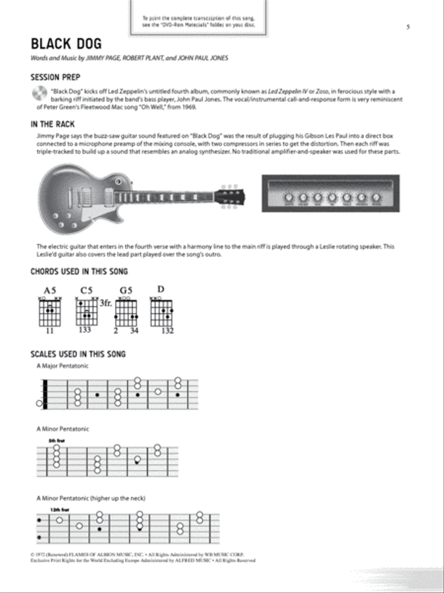 Led Zeppelin -- Electric Sessions Guitar Tablature scores gallery preview page 5