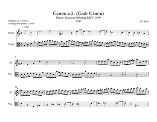 Crab Canon from The Musical Offering for Flute & Viola Duet