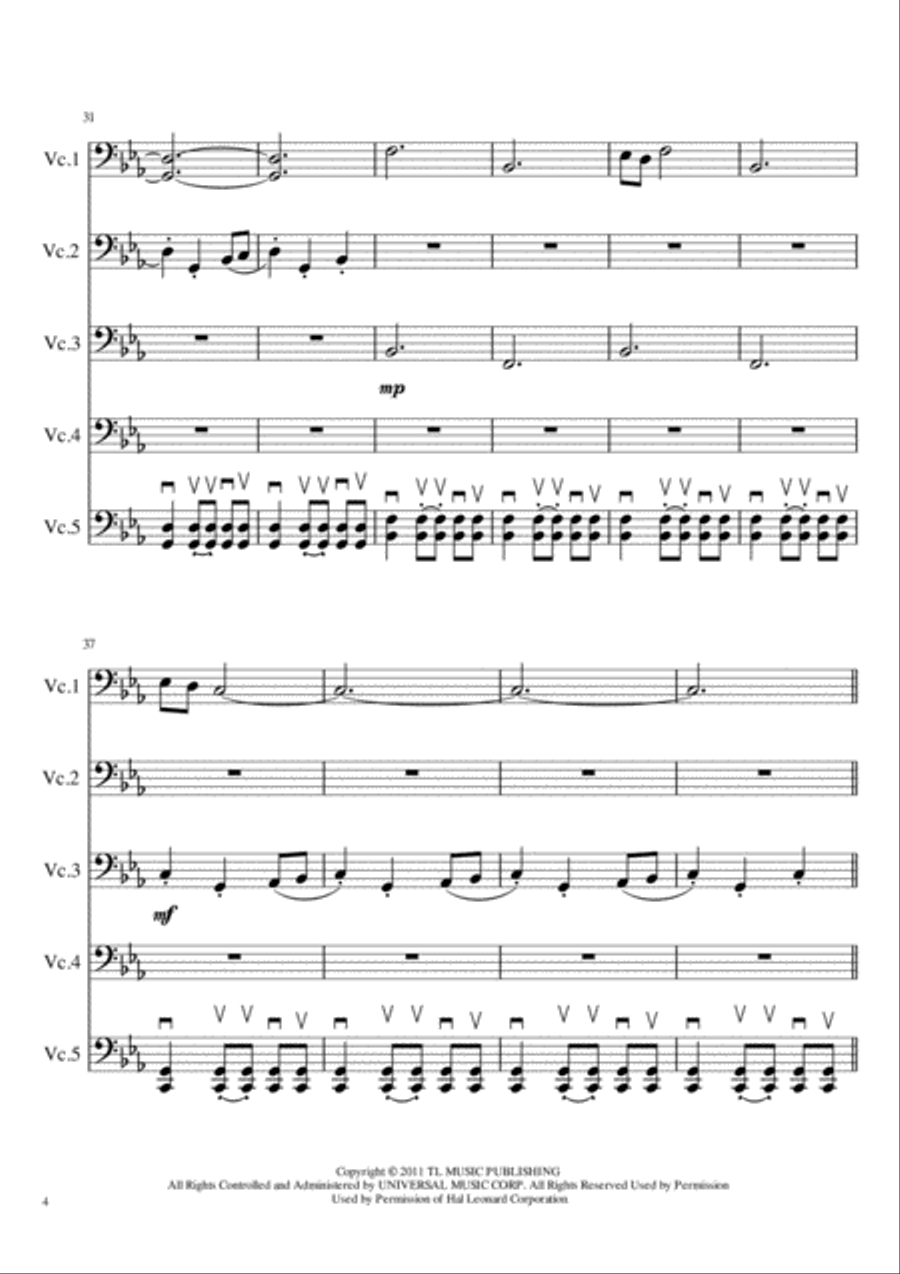 Game Of Thrones Cello Solo scores gallery preview page 4