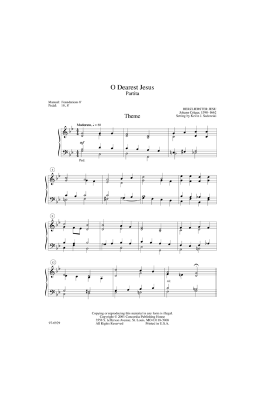 O Dearest Jesus Partita / Herzliebster Jesu