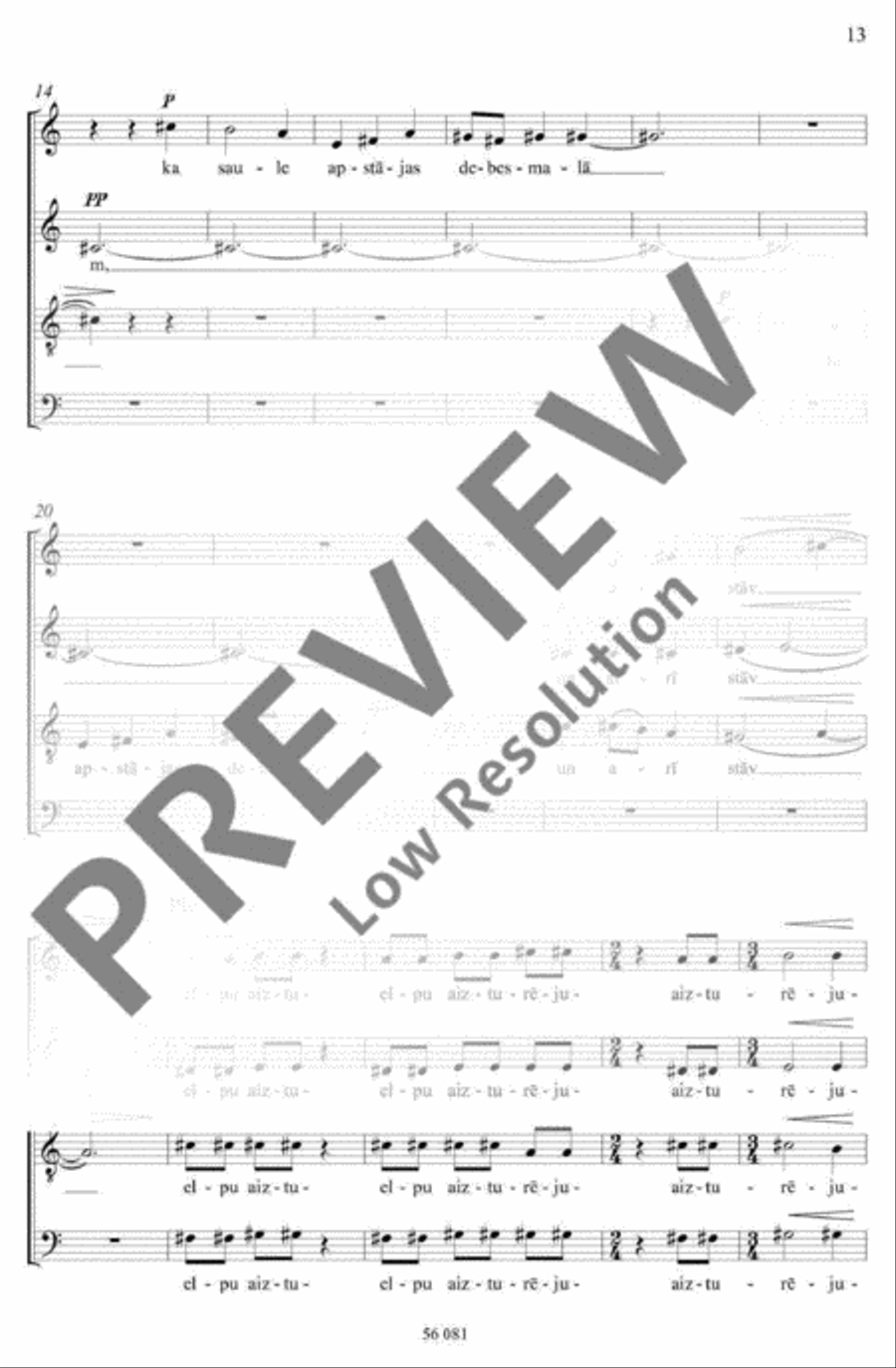 Mīlas dziesmas Mīlas dziesmas A Cappella scores gallery preview page 14