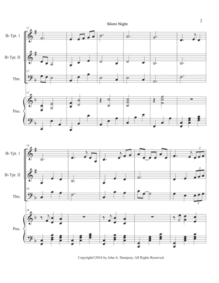 Silent Night (Quartet for Two Trumpets, Trombone & Piano) image number null