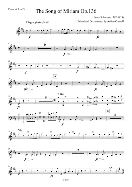 Schubert - The Song of Miriam Op.136 - Trumpet 1