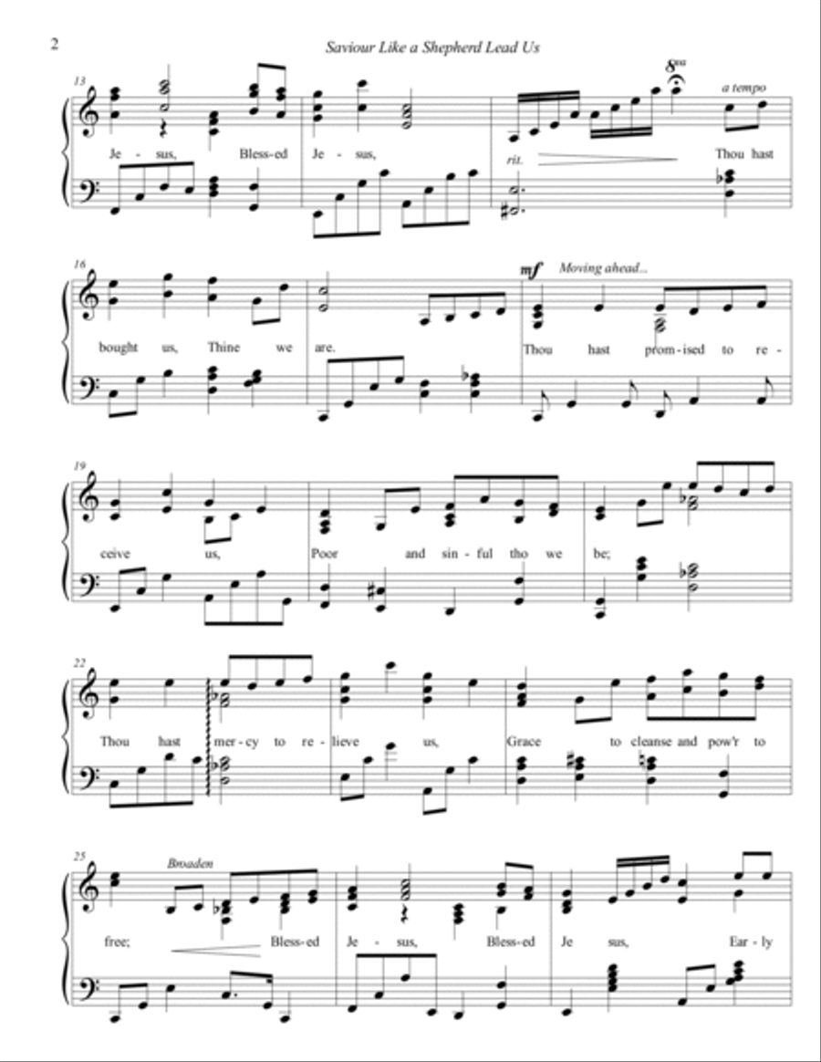 Saviour Like a Shepherd Piano Solo scores gallery preview page 2