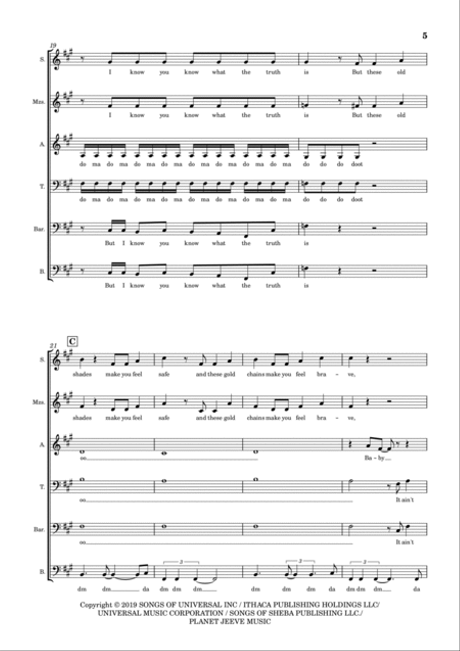 Lyin' To Myself A Cappella scores gallery preview page 5