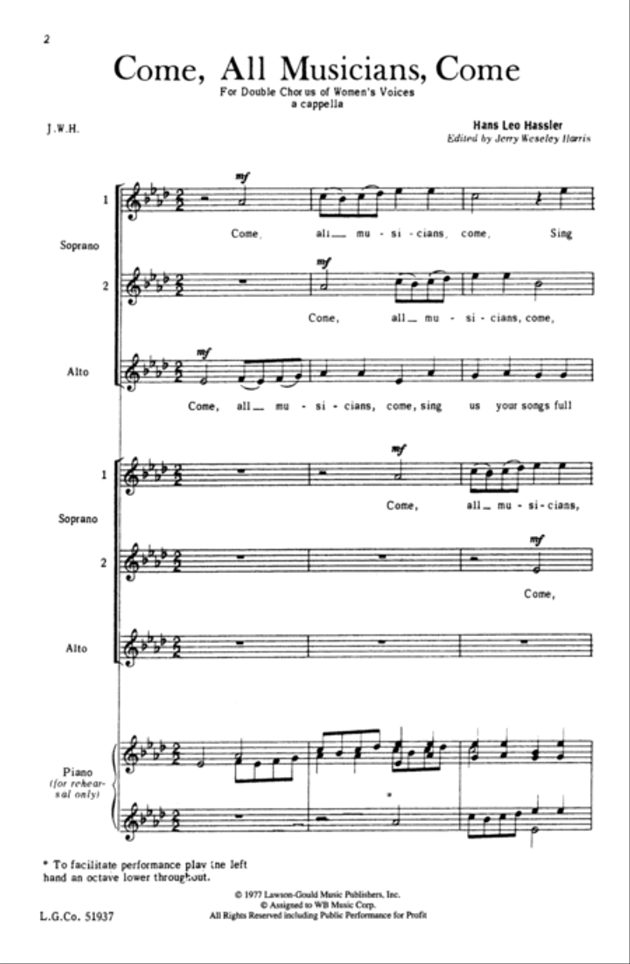 Come, All Musicians, Come 2-Part scores gallery preview page 17