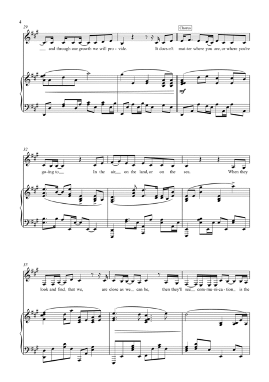 Communication Piano Solo scores gallery preview page 4