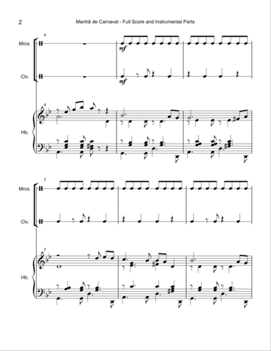 A Day In The Life Of A Fool (manha De Carnaval) Handbell Choir scores gallery preview page 2