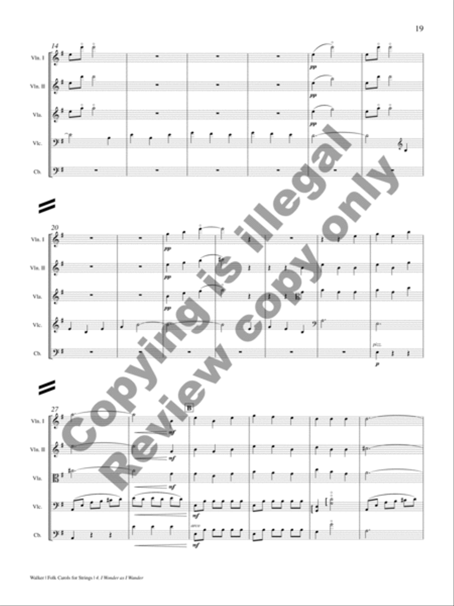 Folk Carols for Strings String Orchestra scores gallery preview page 10
