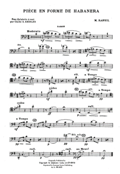 Piece en forme de habanera (Wind Quintet)