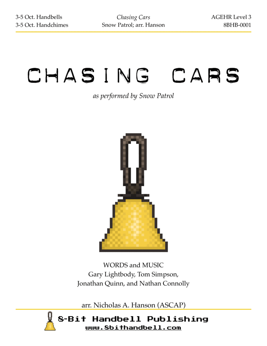 Chasing Cars Handbell Choir scores gallery preview page 1