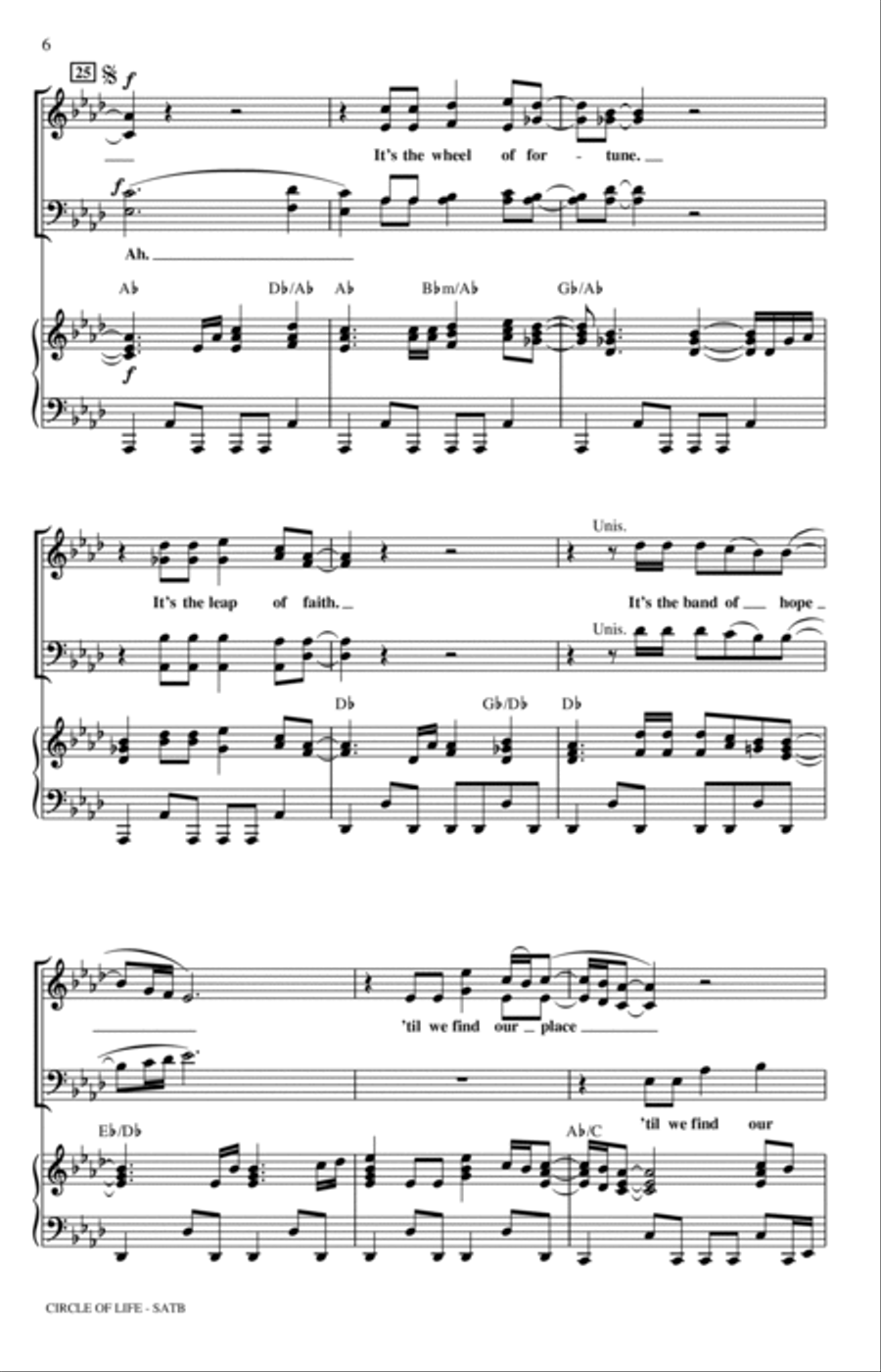 Circle Of Life (from The Lion King) (arr. Keith Christopher) 4-Part scores gallery preview page 5