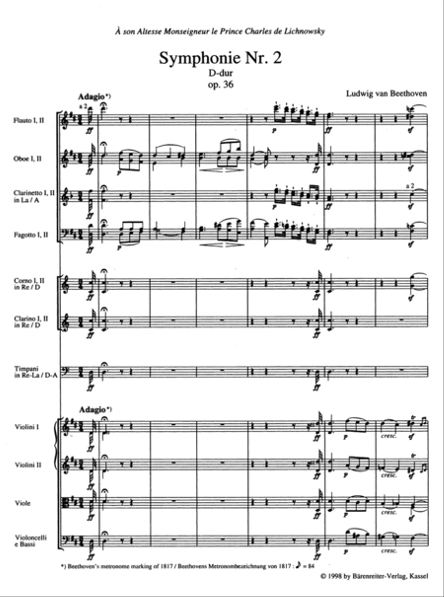 Symphony, No. 2 D major, Op. 36 Orchestra scores gallery preview page 2