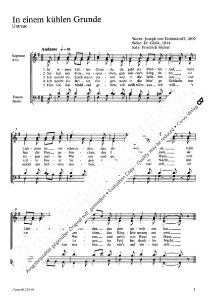 Silcher: Chorblatt 1 fur gemischten Chor