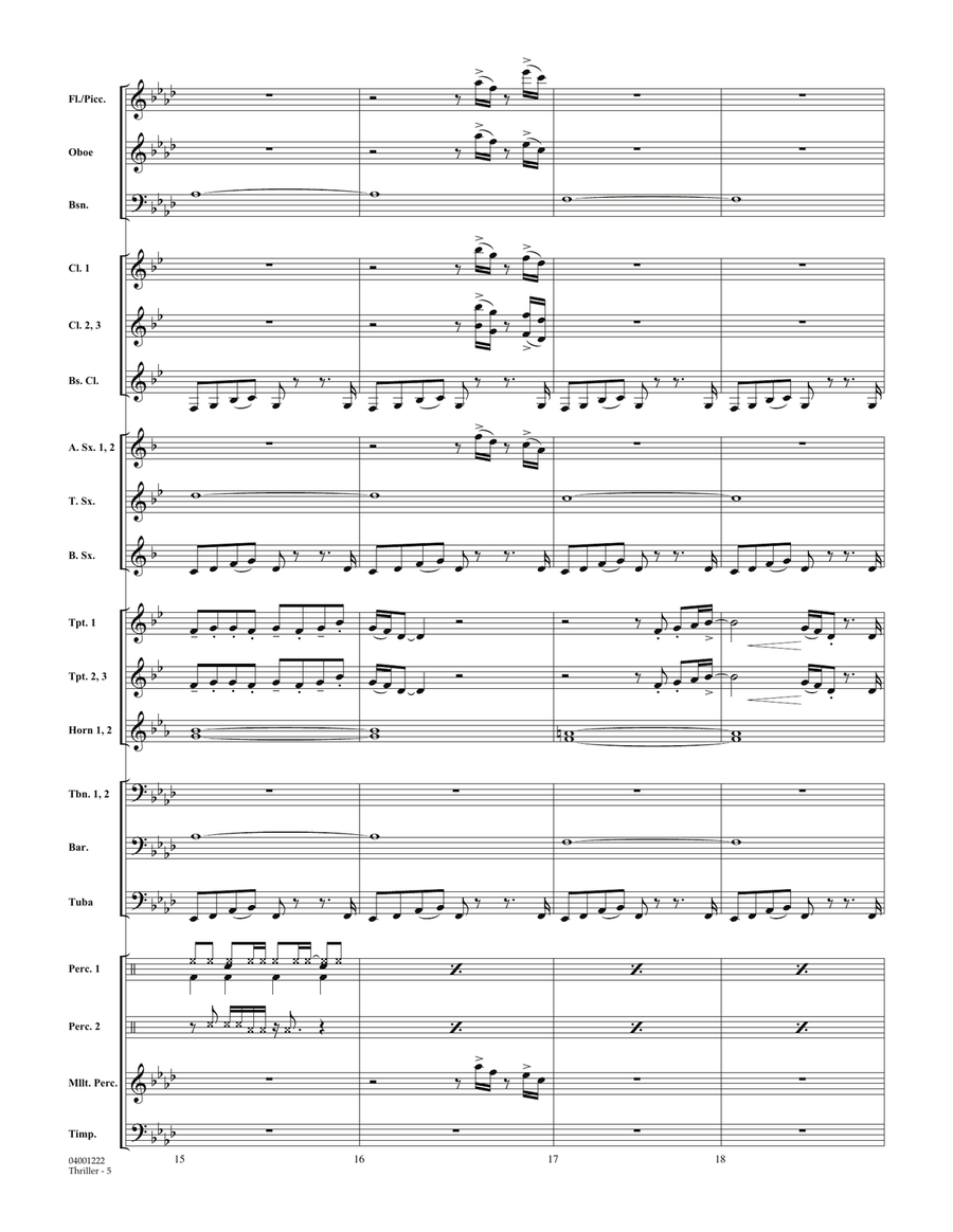 Thriller - Full Score Concert Band scores gallery preview page 4